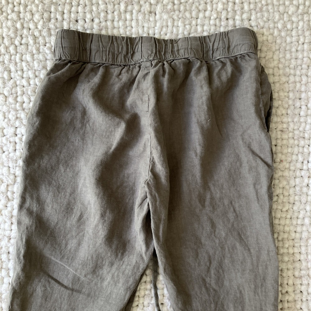 Enza Costa 100% French Linen Pull On Pants Joggers XS Sz2 Lagenlook Boho Coastal - Picture 5 of 10